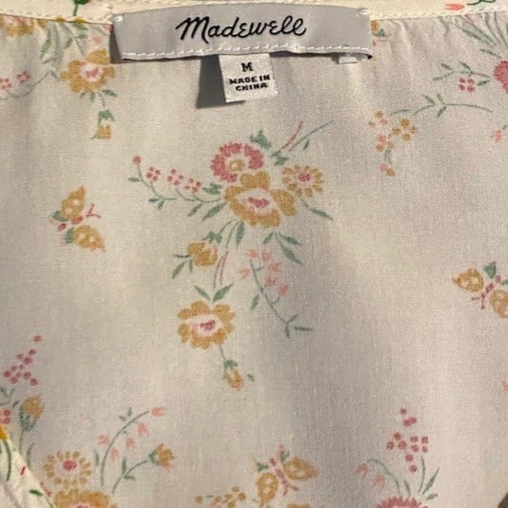 Madewell Novel Tie-Front Top Windowbox Floral Sz M - Picture 6 of 7